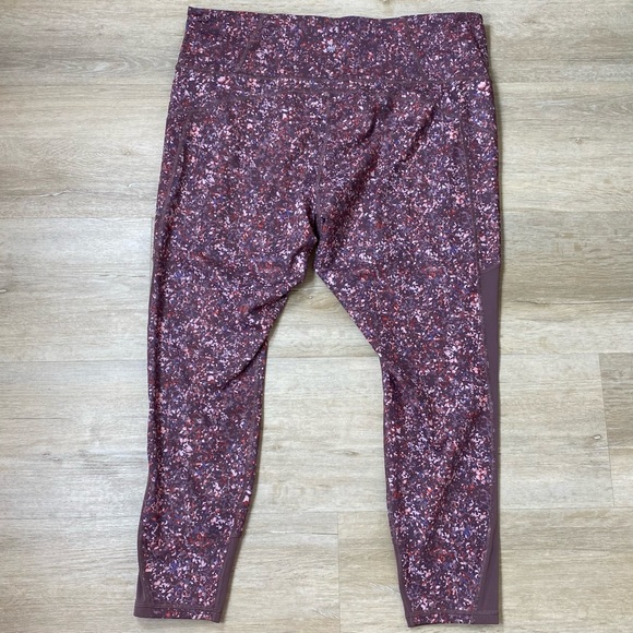 Athleta Rainier Printed Mesh Tight in Sandstone Smoked Almond Brown Multi - Picture 4 of 10